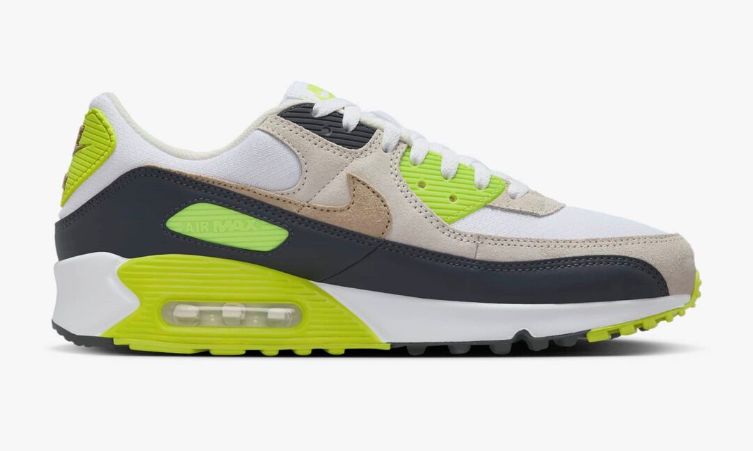 【2024年 7/15 発売】NIKE AIR MAX 90 “White/Cyber/Dark Smoke Gray” (ナイキ エア マックス 90 “ホワイト/サイバー/ダークスモークグレー”) [DM0029-107]