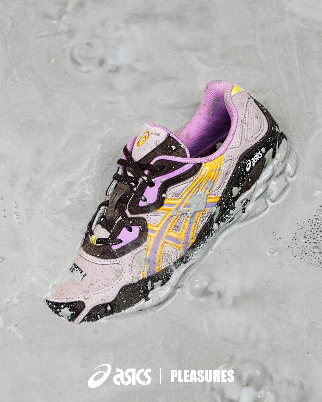 【国内 2024年 10/18 発売】PLEASURES x ASICS GEL-NYC “Pink/Brown/Yellow” (プレジャーズ アシックス ゲルNYC) [1203A622.700]