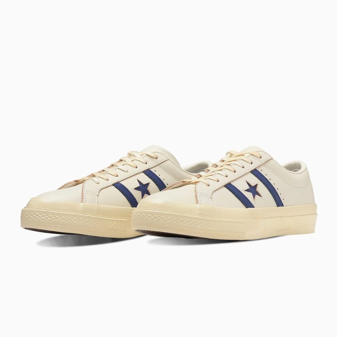 【2024年 7/16 発売】スムースレザーを採用した CONVERSE STAR&BARS US LEATHER “White/Blue” (コンバース スター＆バーズ US レザー)