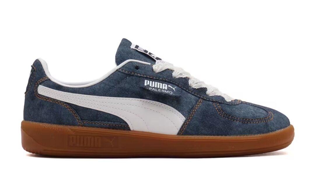 【2024年 8/23 発売】atmos pink × PUMA PALERMO DENIM “Puma Navy/Puma White” (アトモスピンク プーマ パレルモ デニム “ネイビー/ホワイト”) [399990-01]