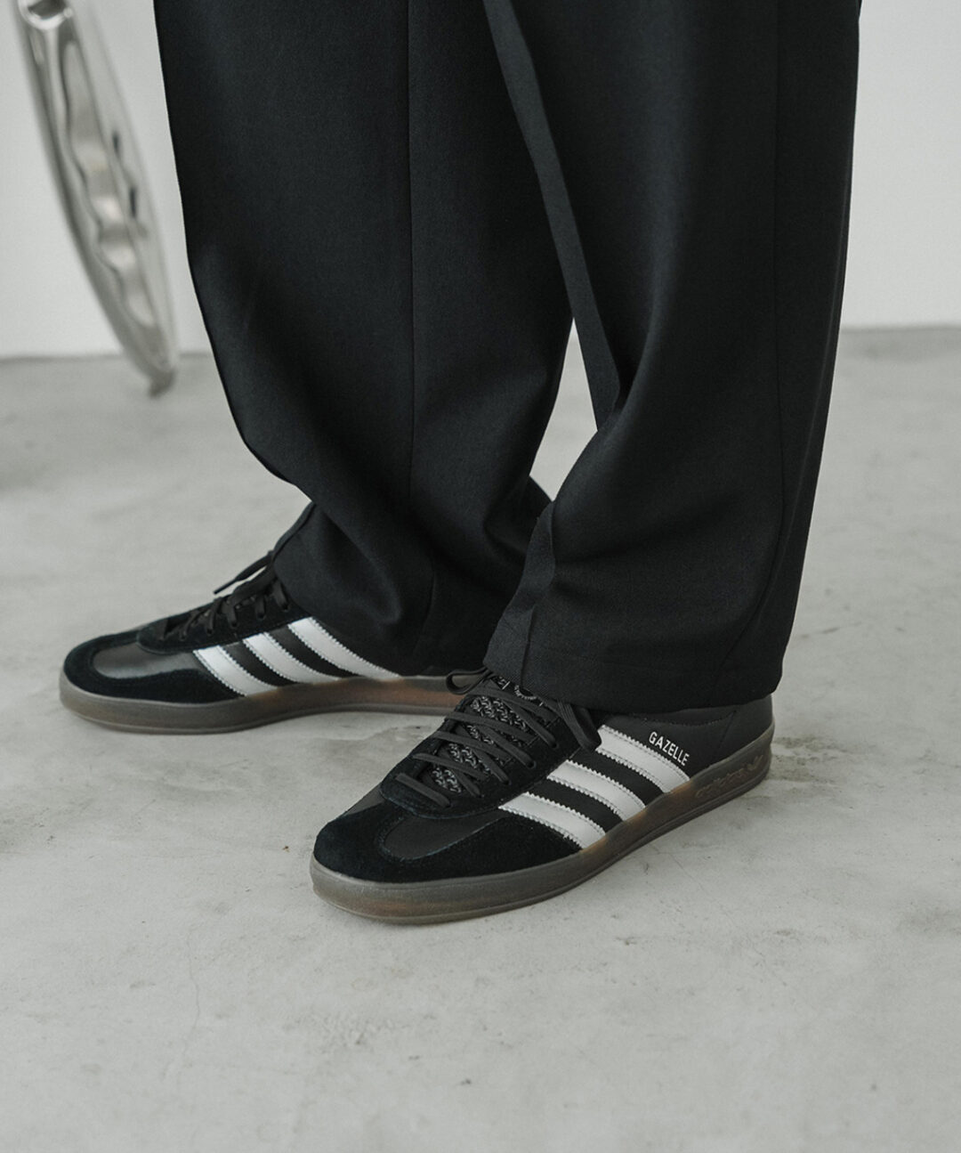 【2024年 10月下旬 発売】adidas Originals GAZELLE INDOOR for EDIFICE/IENA “Black/Silver” (アディダス オリジナルス ガゼル インドア フォー イエナ/エディフィス “ブラック/シルバー”)