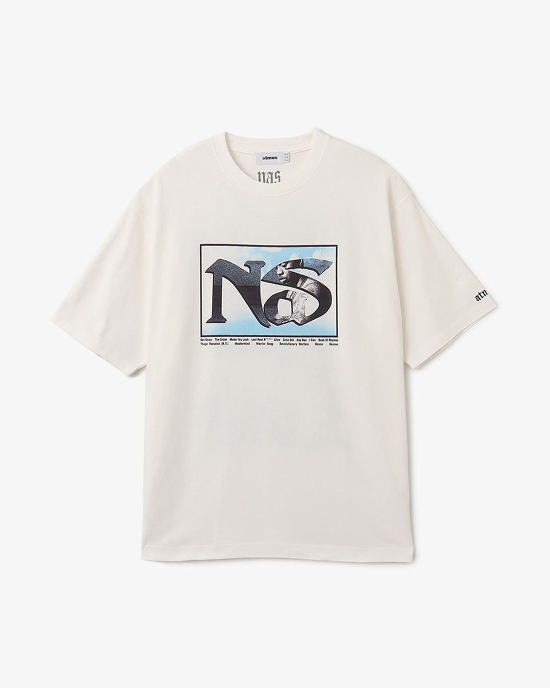 ヒップホップ界のレジェンド「NAS」× atmos Apparel コラボTEEが2024年 8/19 受注開始 (ナズ アトモス アパレル)