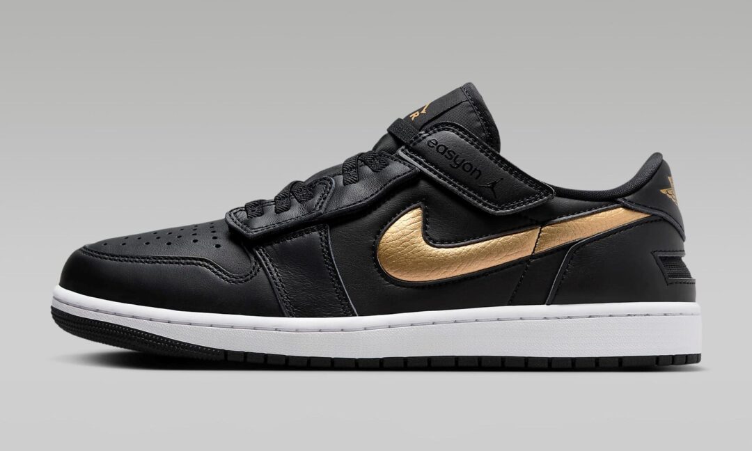 【2024年 8/19 発売】NIKE AIR JORDAN 1 LOW FLYEASE “Black/White/Metallic Gold” (ナイキ エア ジョーダン 1 ロー フライイーズ “ブラック/ホワイト/メタリックゴールド”) [DM1206-071]