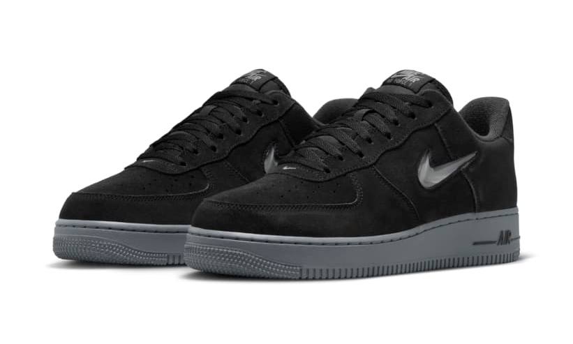 2024 NIKE AIR FORCE 1 LOW JEWEL Black Suede Cool Grey 1 HQ3827 002 Fullress