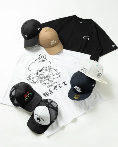 漫画家「井上三太」氏が手掛けた讃岐うどん 麺㐂やしま × New Era コラボコレクションが2024年 8/9発売 (ニューエラ)