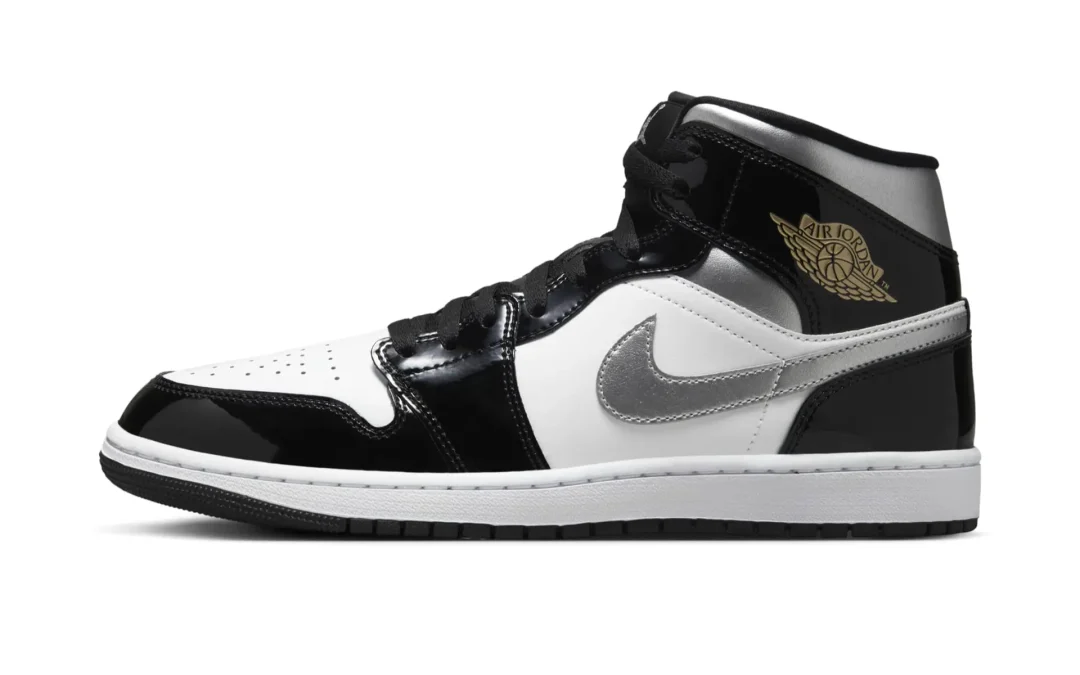 【2024年末 発売予定】NIKE AIR JORDAN 1 MID “Patent Black/Metallic Silver” (ナイキ エア ジョーダン 1 ミッド “パテントブラック/メタリックシルバー”) [HV0789-010]