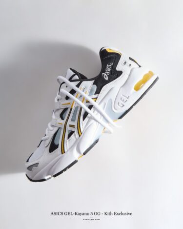 KITH 限定！ASICS GEL-KAYANO 5 OG “White/Saffron” “White/Black” (キス アシックス ゲルカヤノ) [AI1201B042.101/AI1201B043.100]