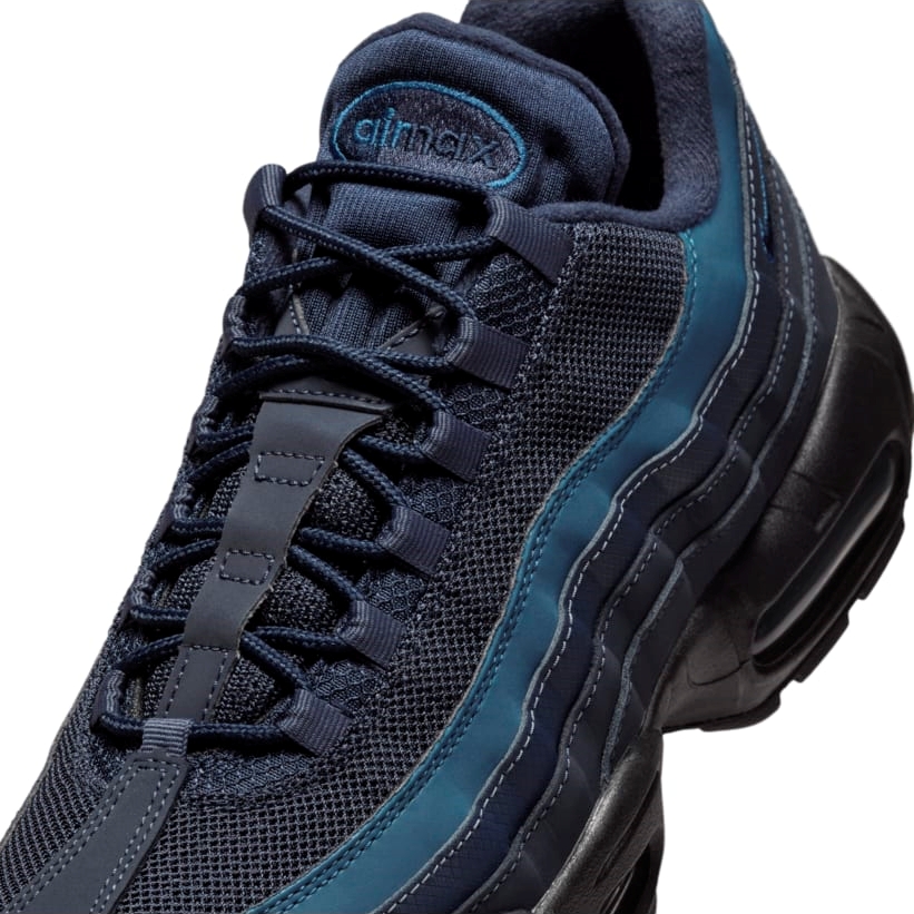 2024 NIKE AIR MAX 95 Obsidian Black Harbor Blue 95 HQ3825 001 Fullress