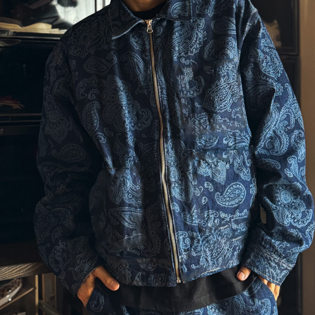 【抽選販売】S.W.U.N “Paisley Denim Jacket” (エスダブルユーエヌ “ペイズリー デニムジャケット”)