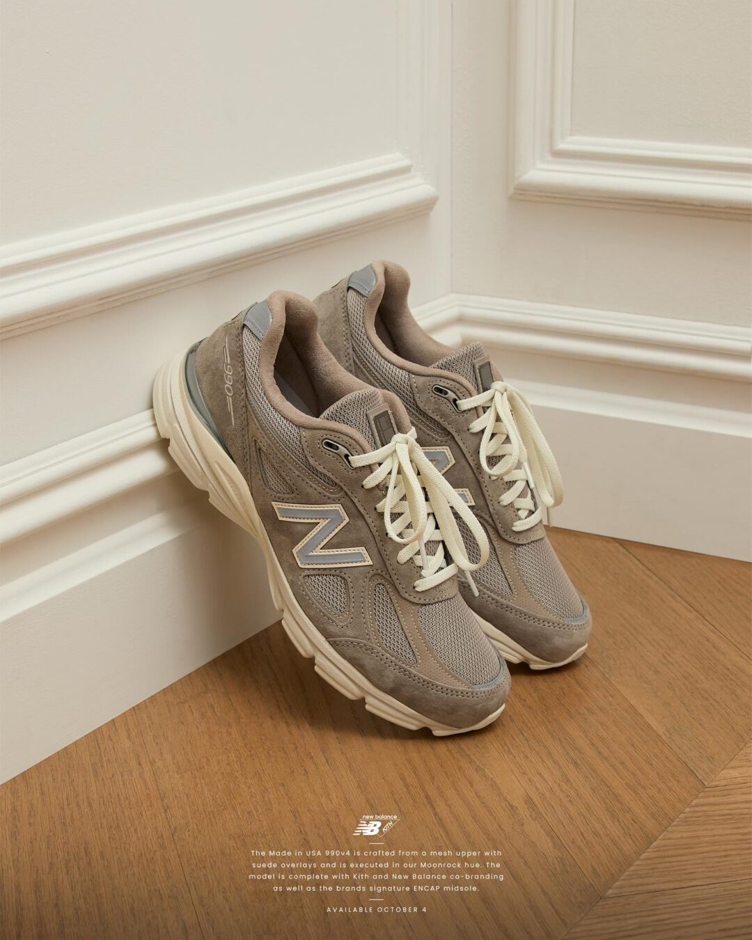 【2024年 10/8 発売】KITH x New Balance U990v4 KT4 Made in USA “Grey” (キス ニューバランス) [U990KT4]