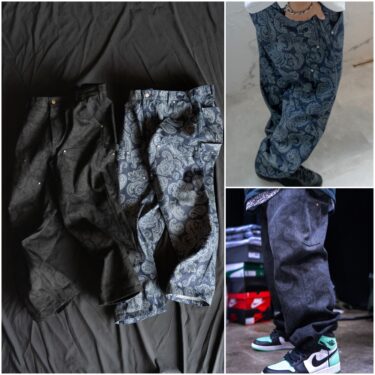 【抽選販売】S.W.U.N “Double Knee Paisley Denim Pants” (エスダブルユーエヌ “ダブルニー ペイズリー デニムパンツ”)