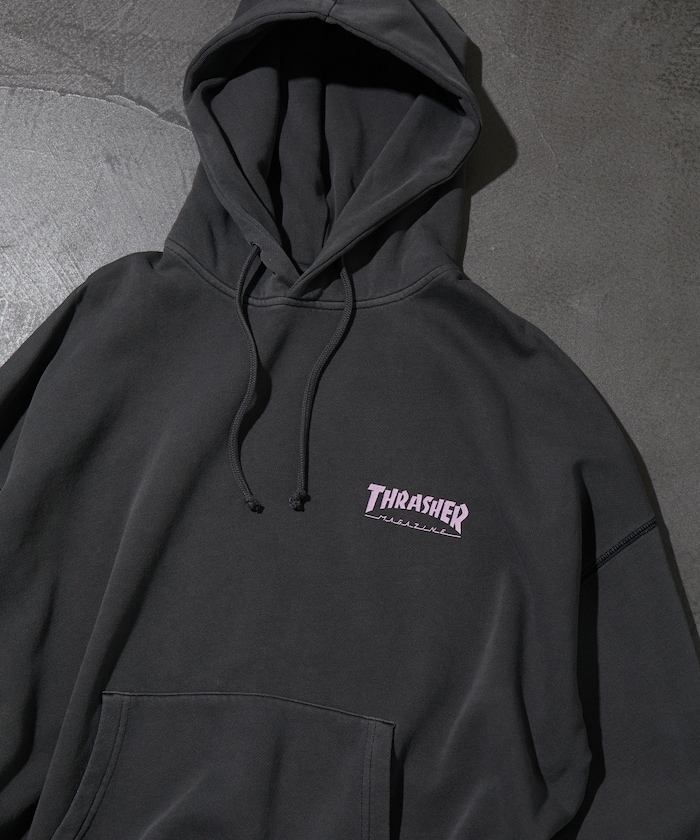 THRASHER × FREAK’S STORE 別注 ピグメントダイ ワンポイントロゴ パーカーが発売 (スラッシャー フリークスストア)