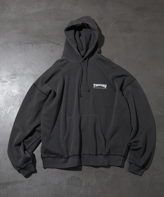 THRASHER × FREAK’S STORE 別注 ピグメントダイ ワンポイントロゴ パーカーが発売 (スラッシャー フリークスストア)