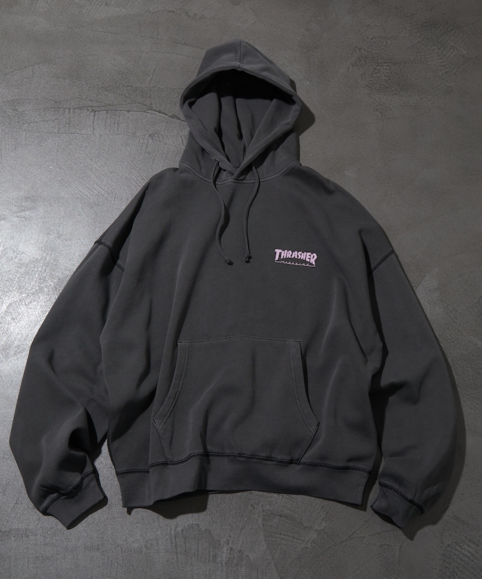 THRASHER × FREAK’S STORE 別注 ピグメントダイ ワンポイントロゴ パーカーが発売 (スラッシャー フリークスストア)