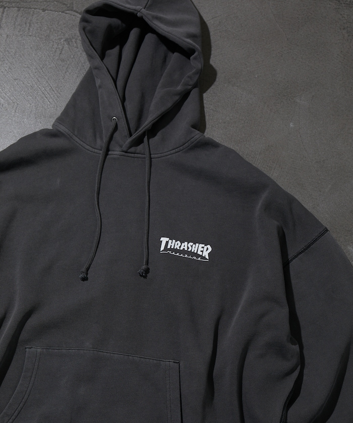 THRASHER × FREAK’S STORE 別注 ピグメントダイ ワンポイントロゴ パーカーが発売 (スラッシャー フリークスストア)