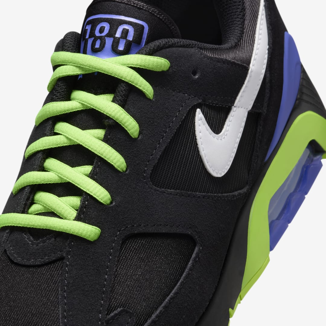 2024 11 5 NIKE AIR MAX 180 Black White Action Green 180 FZ3058 001 Fullress