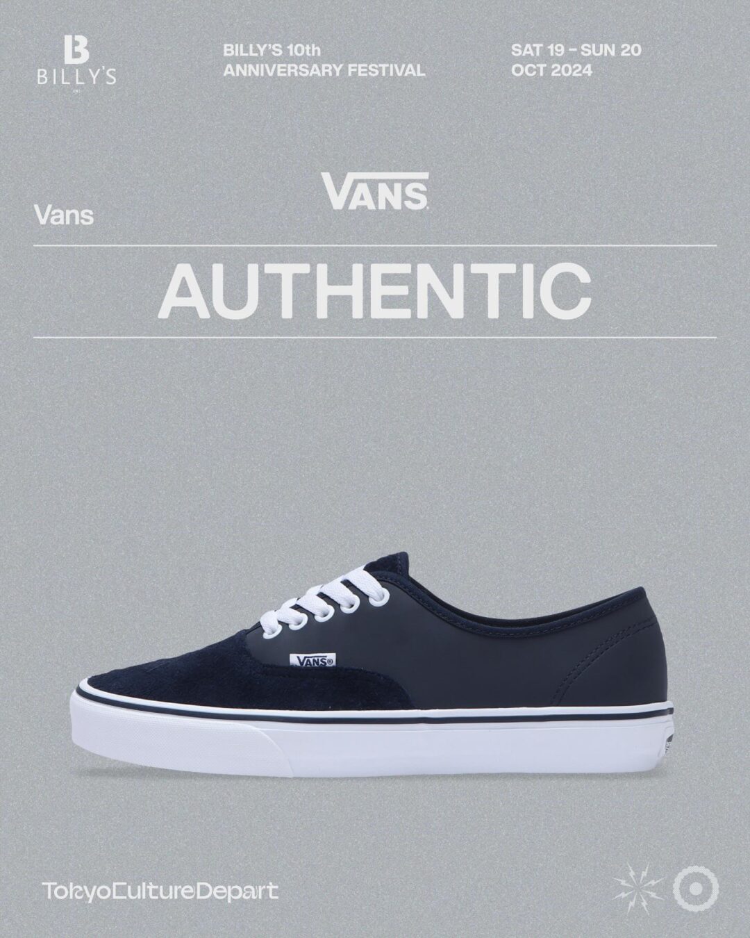 【2024年 10/19 先行発売】BILLY’S ENT 10th × VANS AUTHENTIC “Navy/Black” (ビリーズ 10周年 バンズ オーセンティック “ネイビー/ブラック”)