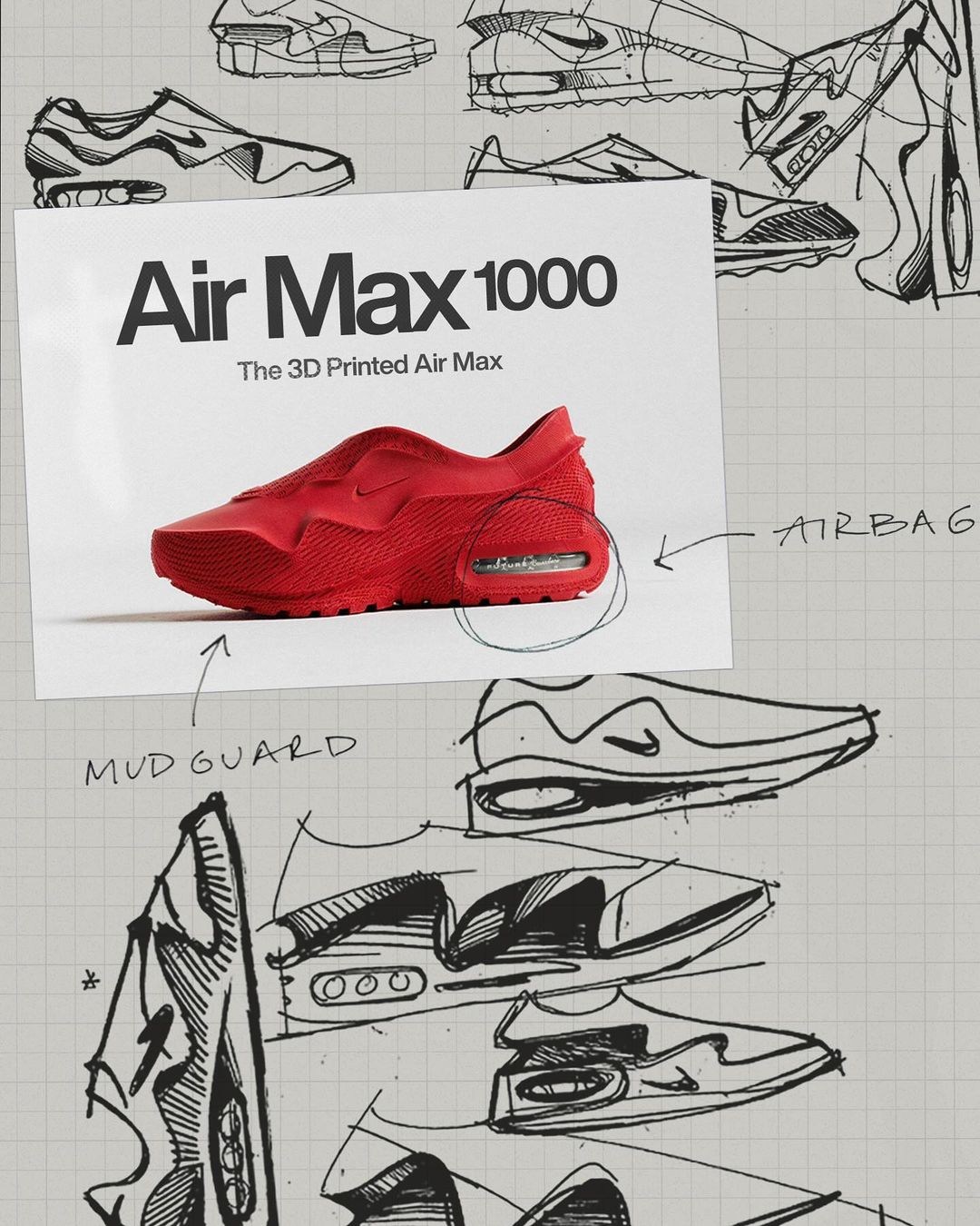 「NIKE AIR MAX 1」の再構築モデル「AIR MAX 1000」を3Dプリンタで発表 (ナイキ エア マックス 1000)