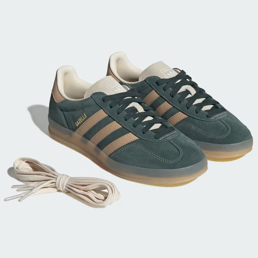 【2024年 発売】adidas Originals GAZELLE INDOOR “Shadow Green/Warm Sandstone” (アディダス オリジナルス ガゼル インドア “シャドウグリーン/ウォームサンドストーン”) [JH5402]