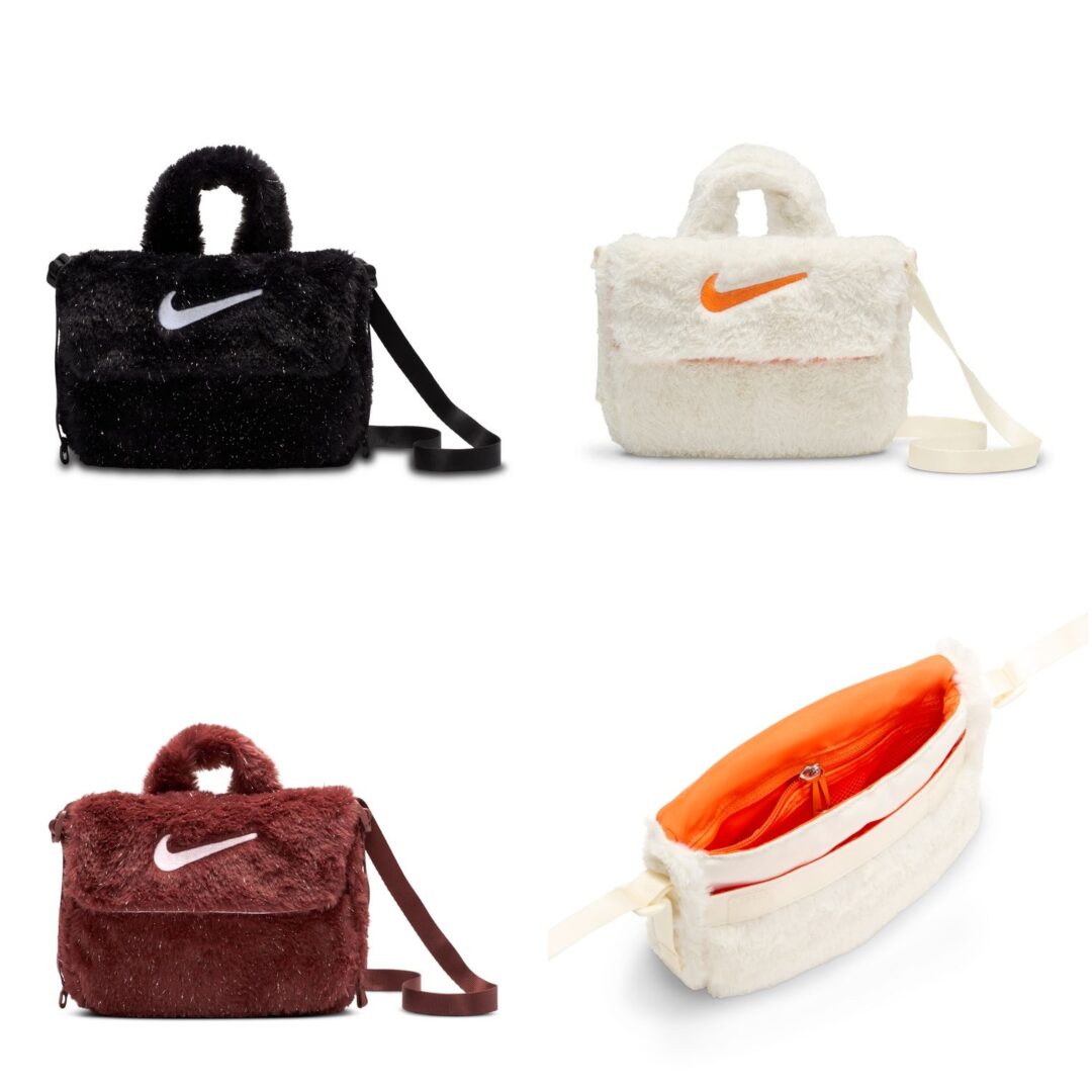 ふわふわのアクセントをプラスしたNIKE FUR CROSSBODY BAG (ナイキ フェイクファー クロスボディバッグ) [FZ1329-010/FZ1329-113/FZ1329-231]