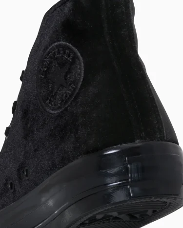 【2024年 11/22 発売】アッパーにベルベットを採用した CONVERSE ALL STAR US VELVET HI “Black Monochrome” (コンバース オールスター ベルベット) [31313321]