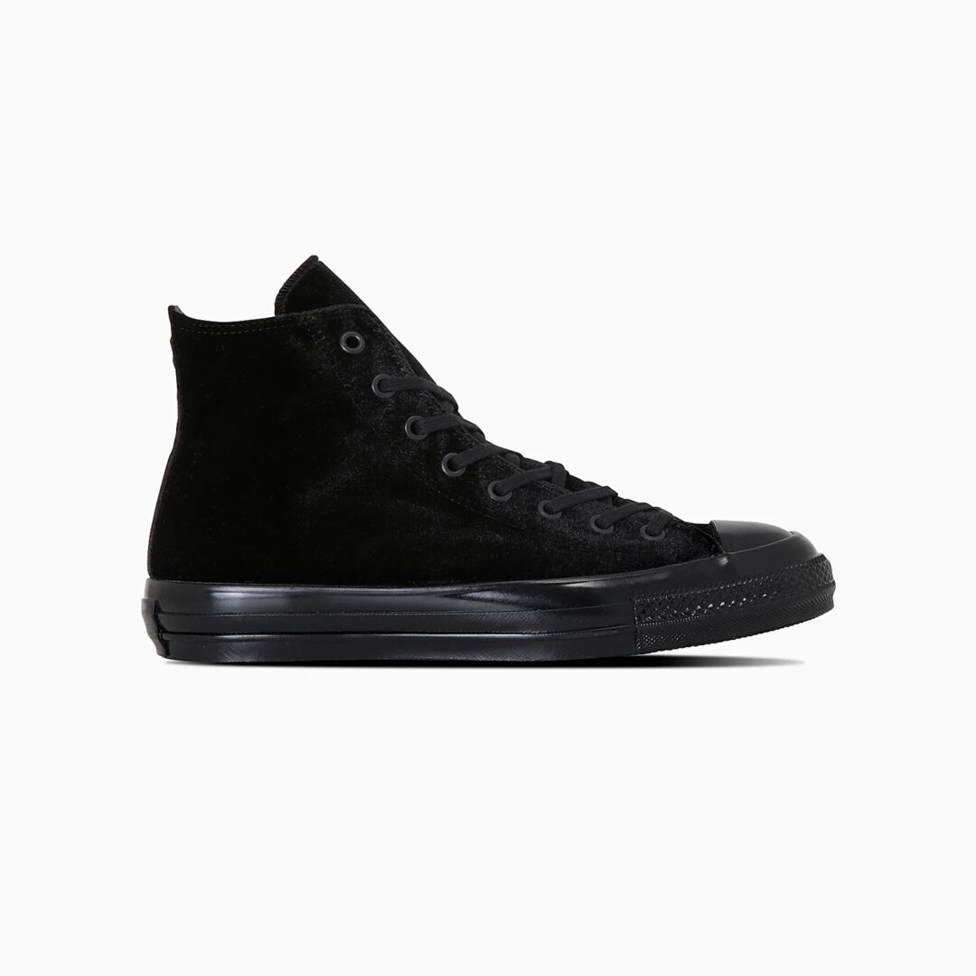 【2024年 11/22 発売】アッパーにベルベットを採用した CONVERSE ALL STAR US VELVET HI “Black Monochrome” (コンバース オールスター ベルベット) [31313321]