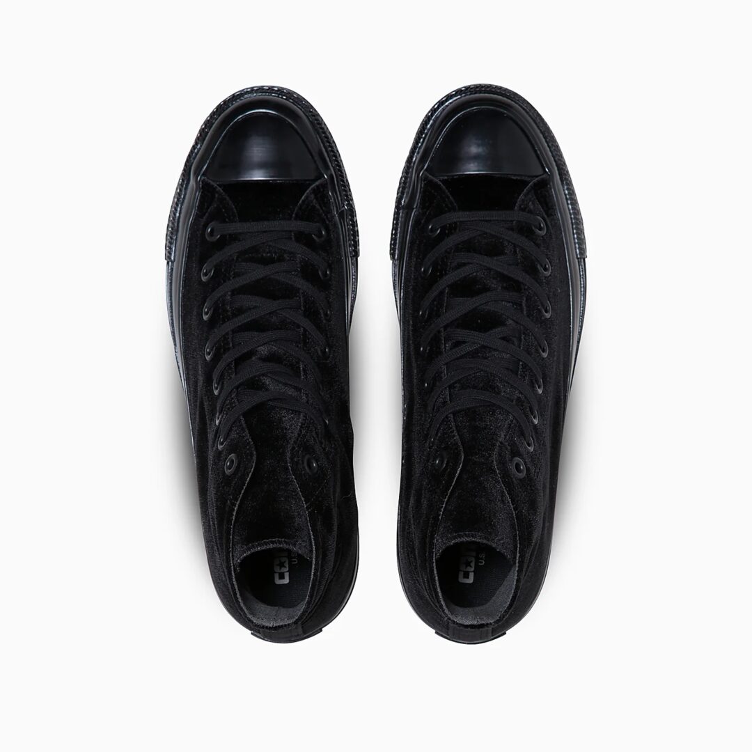 【2024年 11/22 発売】アッパーにベルベットを採用した CONVERSE ALL STAR US VELVET HI “Black Monochrome” (コンバース オールスター ベルベット) [31313321]