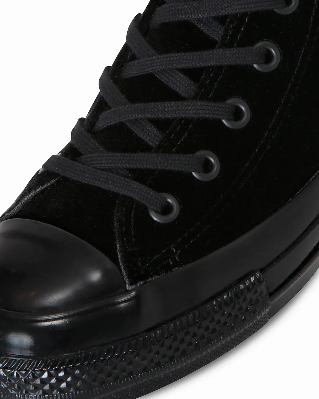 【2024年 11/22 発売】アッパーにベルベットを採用した CONVERSE ALL STAR US VELVET HI “Black Monochrome” (コンバース オールスター ベルベット) [31313321]