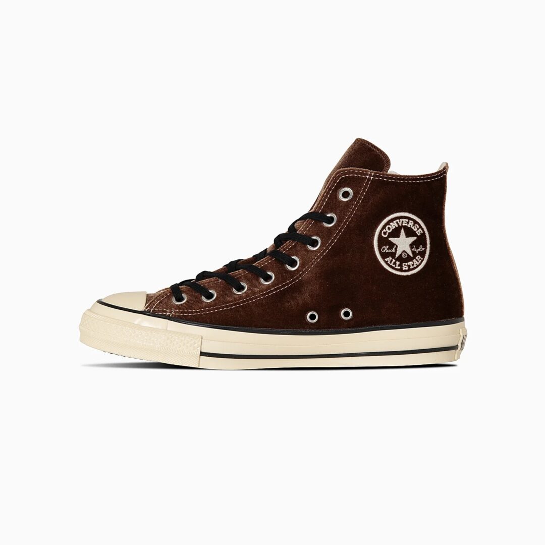 【2024年 11/22 発売】アッパーにベルベットを採用した CONVERSE ALL STAR US VELVET HI “Brown” (コンバース オールスター ベルベット) [31313320]