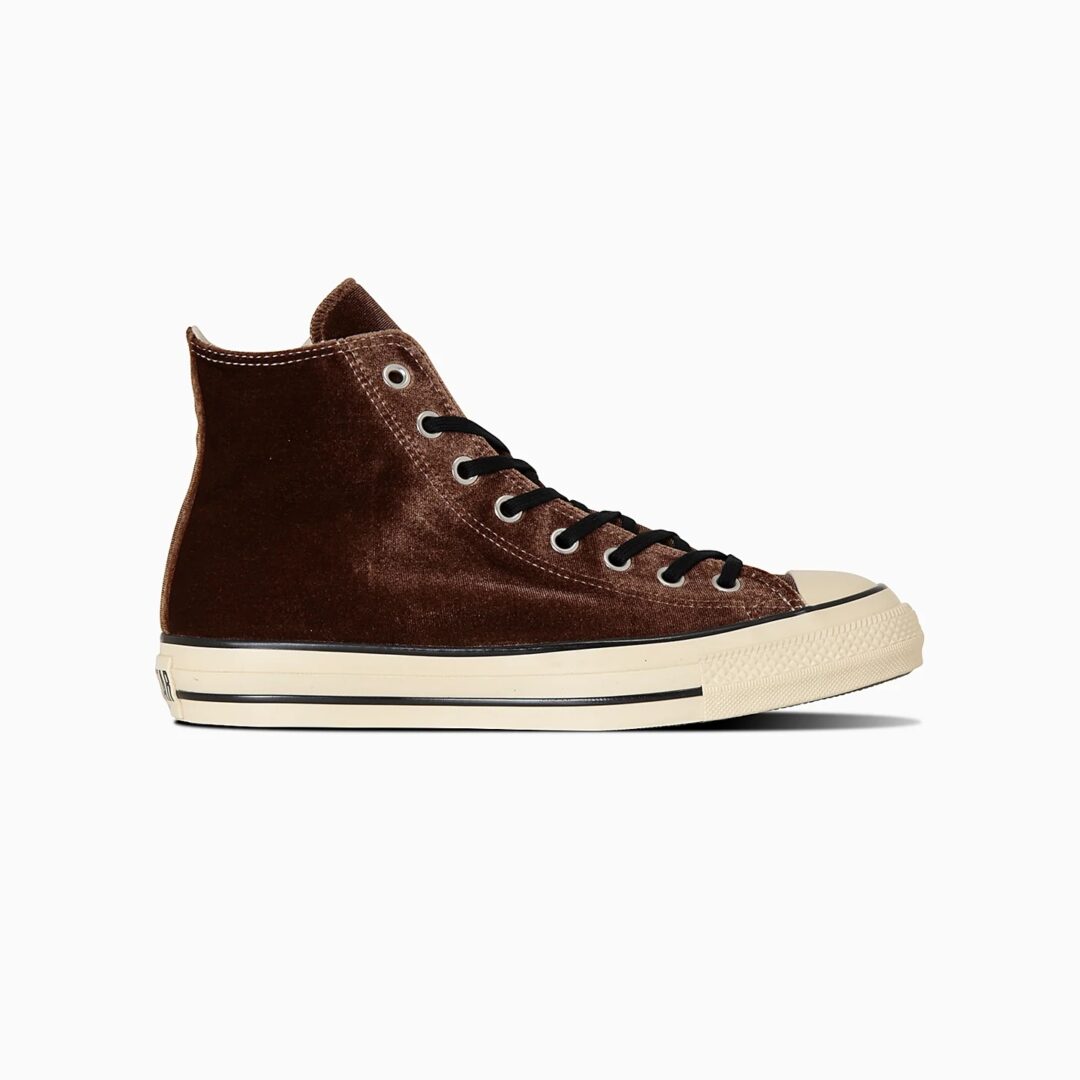 【2024年 11/22 発売】アッパーにベルベットを採用した CONVERSE ALL STAR US VELVET HI “Brown” (コンバース オールスター ベルベット) [31313320]