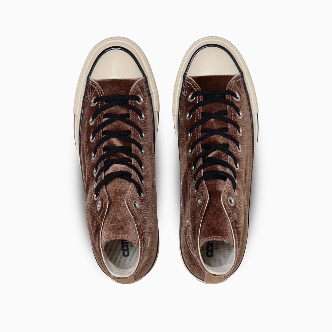 【2024年 11/22 発売】アッパーにベルベットを採用した CONVERSE ALL STAR US VELVET HI “Brown” (コンバース オールスター ベルベット) [31313320]