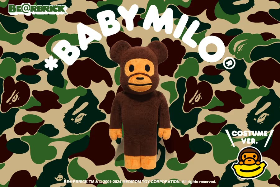 A BATHING APE × BE@RBRICK BABY MILO COSTUME VER 400% & 1000%が2024年 12/14 発売 (ア ベイシング エイプ ベアブリック ベビーマイロ)