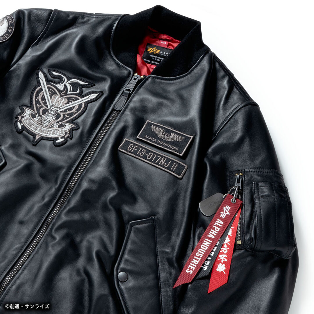 機動戦士ガンダム × ALPHA INDUSTRIES コラボ 新作レザー仕様 MA-1フライトジャケットが2024年 12/25 予約開始 (GUNDAM アルファ インダストリーズ)