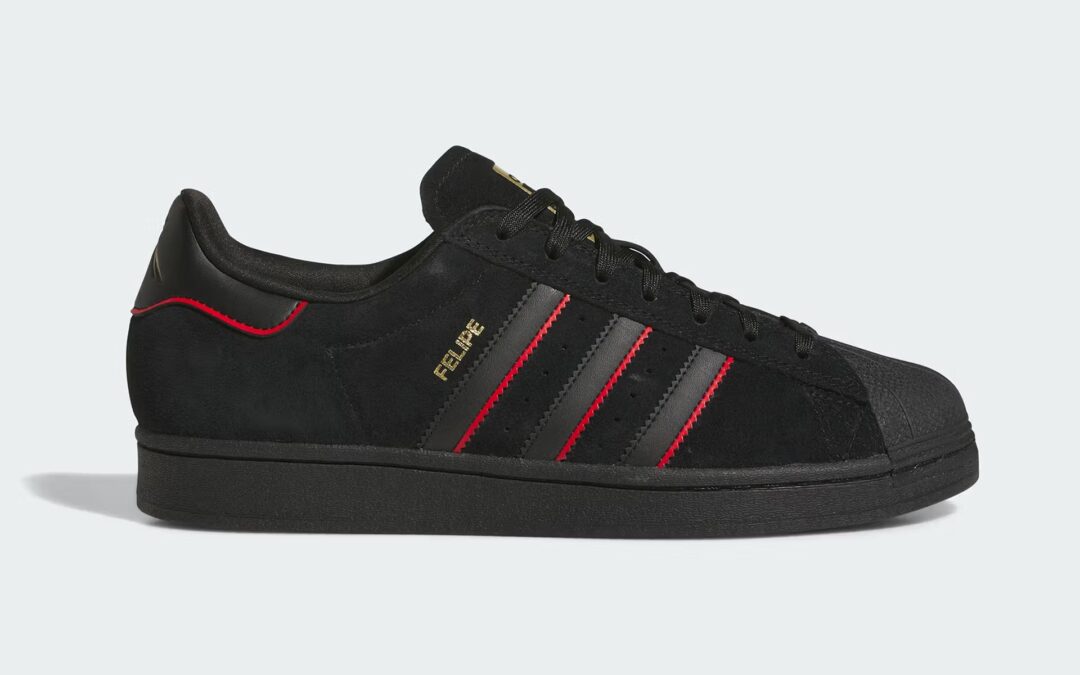 【2025年 春 発売予定】Felipe Gustavo × adidas Originals SUPERSTAR ADV “Core Black/Better Scarlet” (グスタボ・フェリペ アディダス オリジナルス スーパースター “ブラック/スカーレット”) [JR7831]