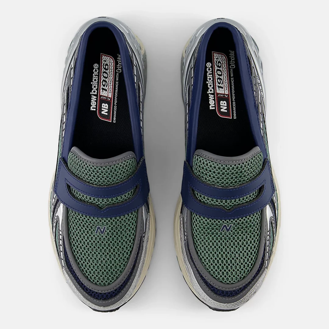 【2025年 発売予定】New Balance U1906 LOA Loafer “Silver Metallic/Navy/Dark Juniper” (ニューバランス ローファー) [U1906LOA]