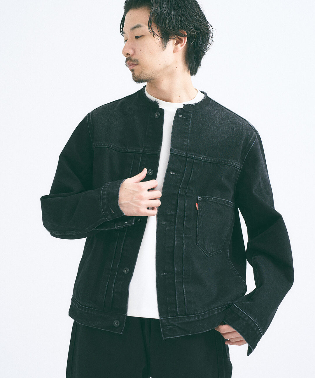 Levi’s︎︎ × 417 EDIFICE 別注 ”BLACK COLLECTION – COLLARLESS”が2024年 12月下旬 発売 (リーバイス エディフィス “ブラック コレクション”)