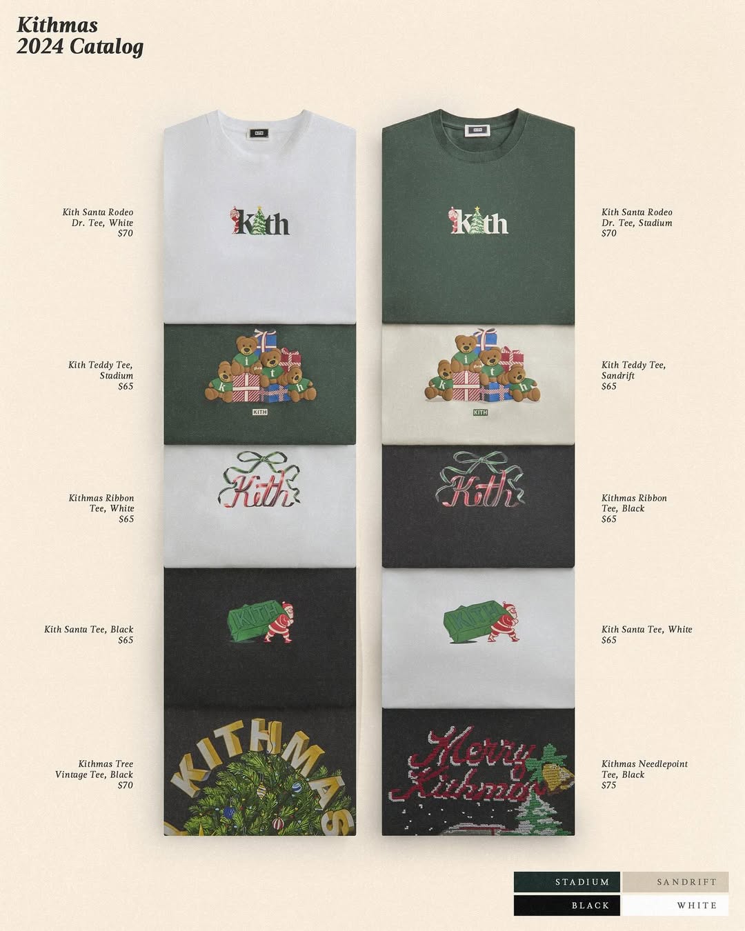 【2024年 12/13 発売】KITH “Kithmas 2024” Santa TEE & CREW & HOODIE (キス “キスマス”)