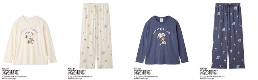 gelato pique × PEANUTS コラボレーションルームウェア全53型が2025年 1/17 発売 (ジェラート ピケ ピーナッツ)