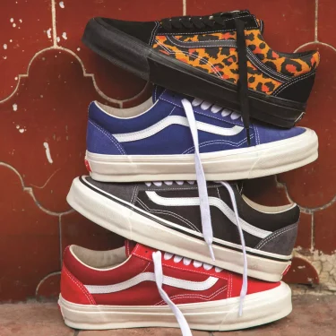 【2025年 2/7 発売】VANS PREMIUM OLD SKOOL "Red/Blue/Grey/Leopard" (バンズ プレミアム オールドスクール "レッド/ブルー/グレー/レオパード") [VN000D56]