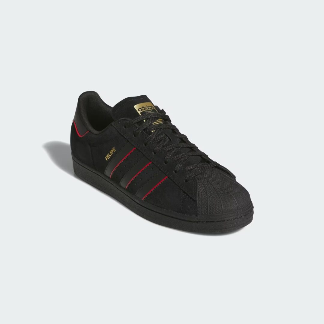 【2025年 2/22 発売】Felipe × adidas Originals SUPERSTAR ADV “Black/Scarlet” (フェリペ・グスタボ アディダス オリジナルス スーパースター “ブラック/スカーレット”) [JR7831]