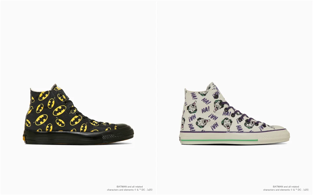 【2025年 2/21 発売】アメコミ出版社「DC」× CONVERSE ALL STAR AGED HI “Joker/Batman” (コンバース オールスター エイジド “ジョーカー/バットマン”) [31314040/31314041]