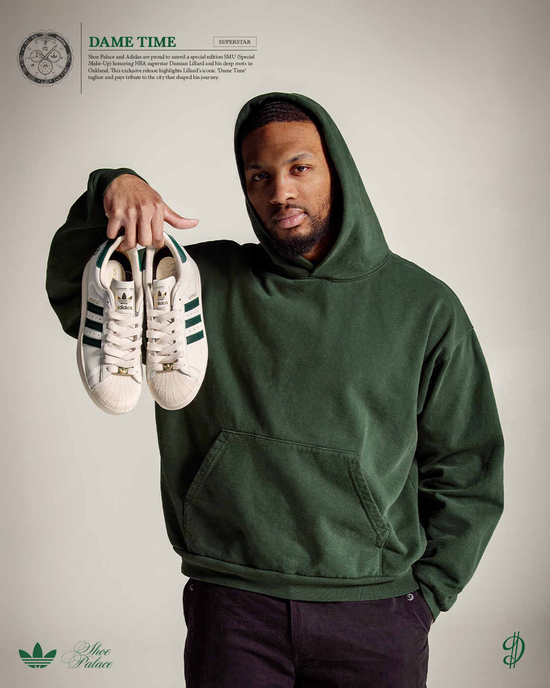 【2025年 2/13 発売】Shoe Palace x adidas Originals SUPERSTAR II “Dame Time” (シューパレス アディダス オリジナルス スーパースター デイミアン・リラード Damian Lillard) [JQ6119]