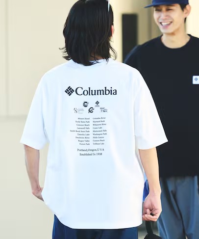 Columbia × FREAK’S STORE 別注 2025 SS インペリアルパーク バックプリント クルーネックTシャツ (コロンビア フリークスストア 春夏)