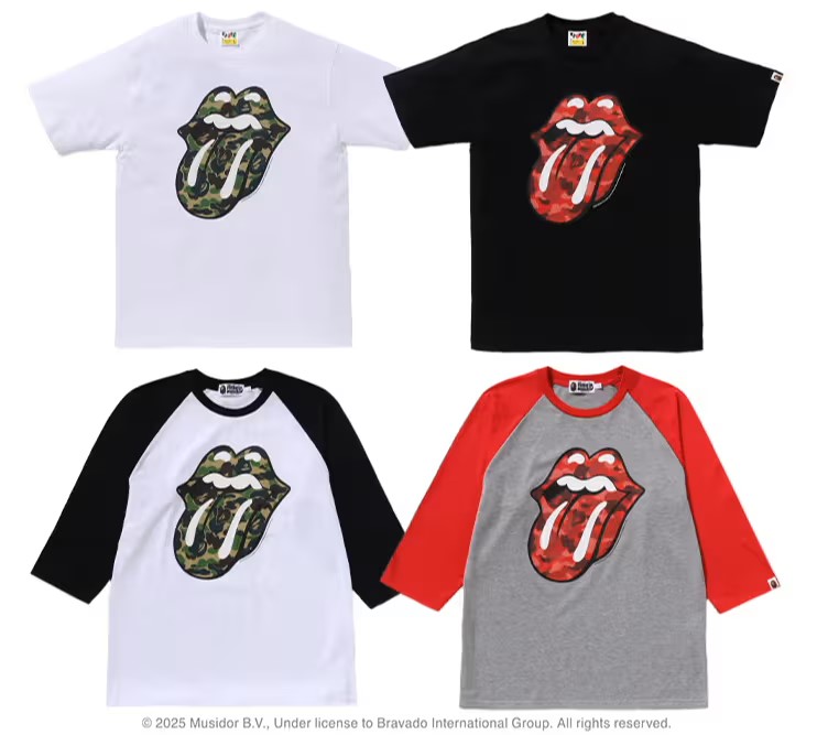 A BATHING APE × THE ROLLING STONES コラボが2025年 3/15 発売 (ア ベイシング エイプ ザ・ローリング・ストーンズ)