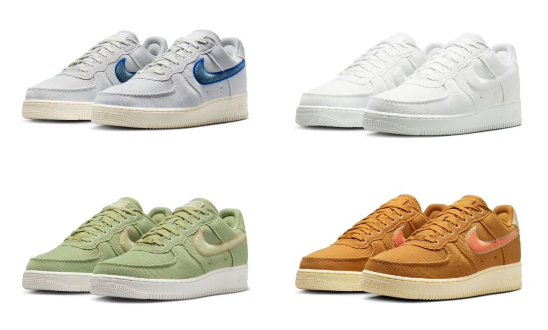 【2025年 夏 発売予定】NIKE AIR FORCE 1 LOW “Embroidery Swoosh” (ナイキ エア フォース 1 ロー “エンブロイダリー スウッシュ”) [HV1204-001/HV1204-100/HV1204-300/HV1204-700]