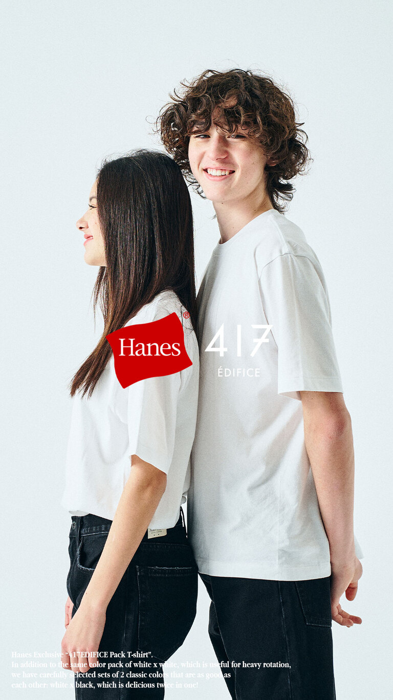 417 EDIFICE × HANES 別注 New USコットンクルーネックTシャツ “2枚セット” (エディフィス ヘインズ)