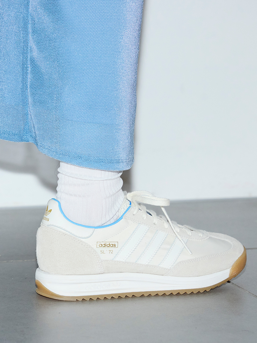 【2025年 3/20 発売】emmi × adidas Originals SL 72 RS “White/Light Blue” (エミ アディダス オリジナルス) [JQ3501]